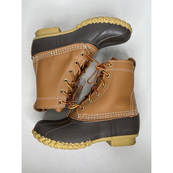 LL Bean Boots Duck Lace Up Classic Rain Work Leather Brown Women’s Size 6 - Picture 5 of 9